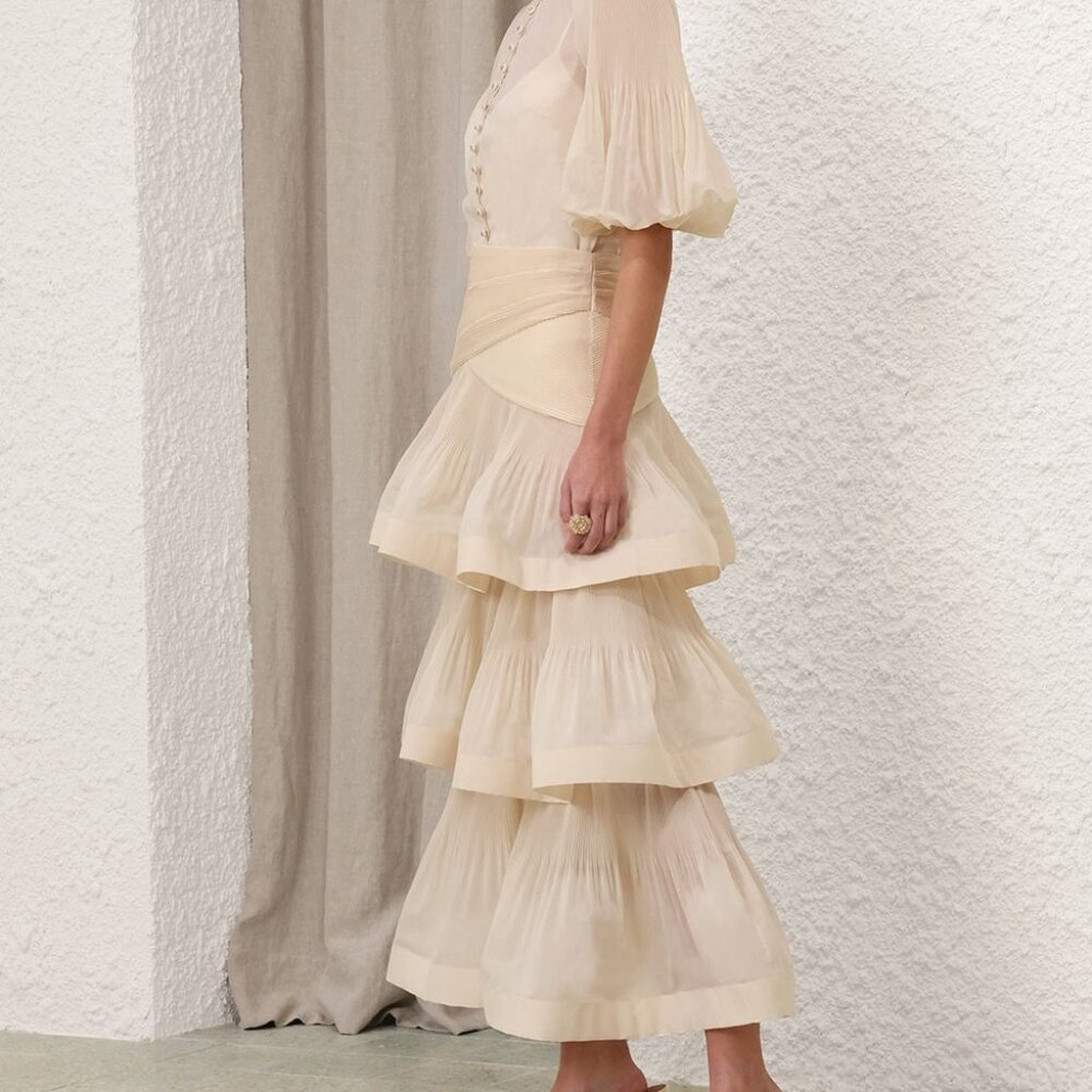 Zimmermann  PLEATED TIERED SKIRT AND TOP SET
